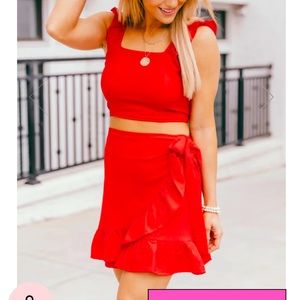 Red Pink Lilly Boutique 2 piece Set